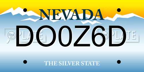 DO0Z6D Nevada License Plate