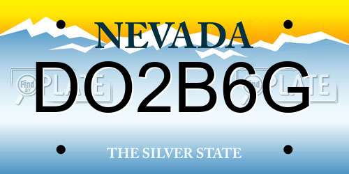 DO2B6G Nevada License Plate