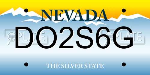 DO2S6G Nevada License Plate