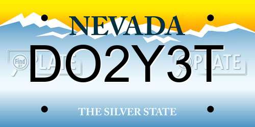 DO2Y3T Nevada License Plate