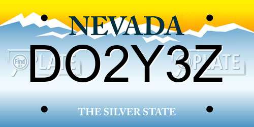 DO2Y3Z Nevada License Plate