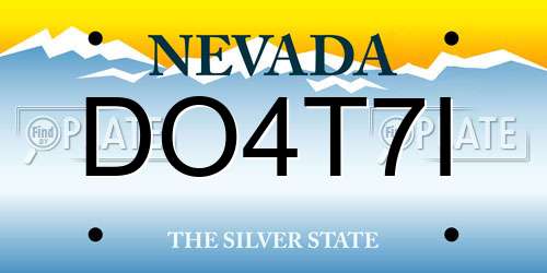 DO4T7I Nevada License Plate