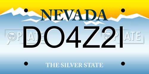 DO4Z2I Nevada License Plate