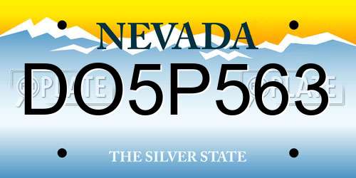 DO5P563 Nevada License Plate