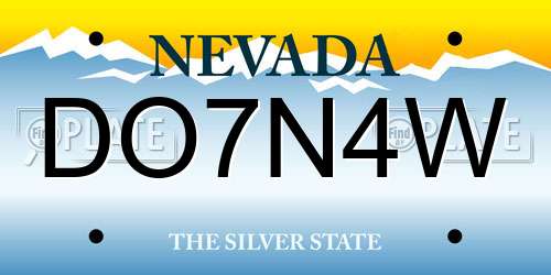 DO7N4W Nevada License Plate