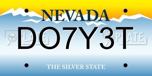 DO7Y3T Nevada License Plate