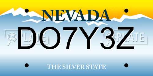 DO7Y3Z Nevada License Plate