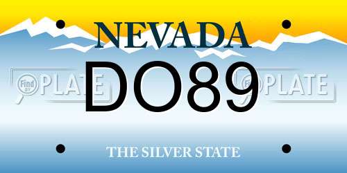 DO89 Nevada License Plate