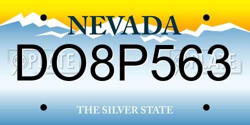 DO8P563 Nevada License Plate