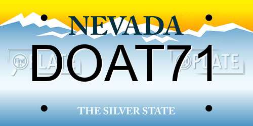 DOAT71 Nevada License Plate