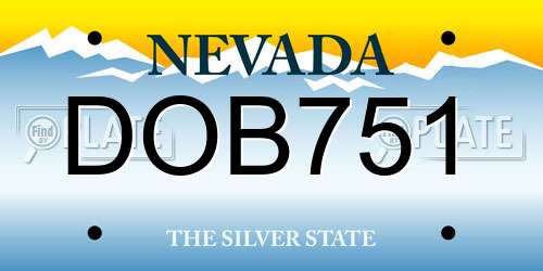 DOB751 Nevada License Plate