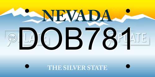DOB781 Nevada License Plate
