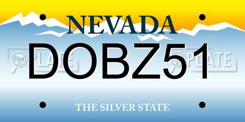 DOBZ51 Nevada License Plate