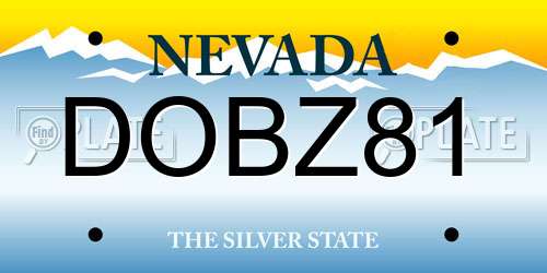 DOBZ81 Nevada License Plate