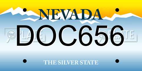 DOC656 Nevada License Plate