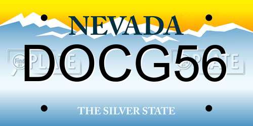 DOCG56 Nevada License Plate
