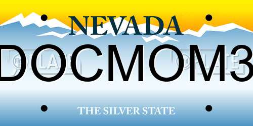DOCMOM3 Nevada License Plate