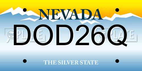 DOD26Q Nevada License Plate
