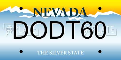 DODT60 Nevada License Plate