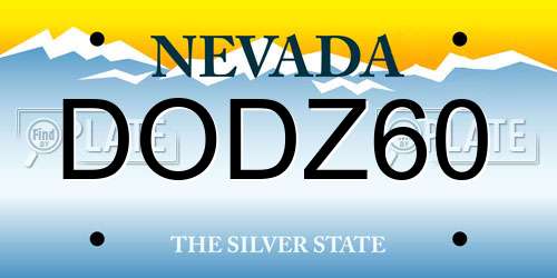 DODZ60 Nevada License Plate