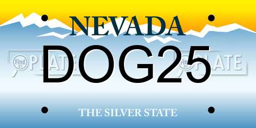 DOG25 Nevada License Plate