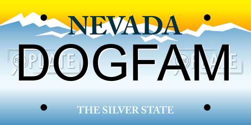 DOGFAM Nevada License Plate