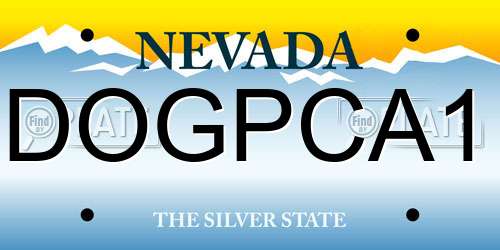 DOGPCA1 Nevada License Plate