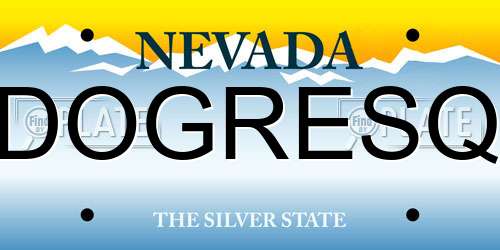 DOGRESQ Nevada License Plate