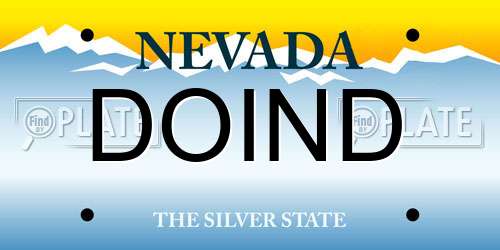 DOIND Nevada License Plate