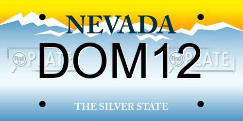 DOM12 Nevada License Plate