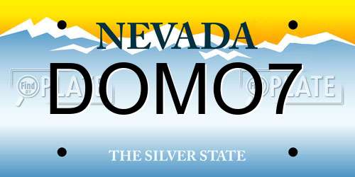 DOMO7 Nevada License Plate