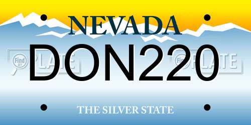 DON220 Nevada License Plate