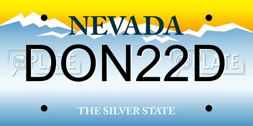 DON22D Nevada License Plate