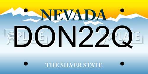 DON22Q Nevada License Plate