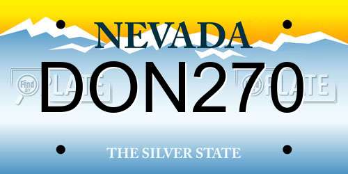 DON270 Nevada License Plate