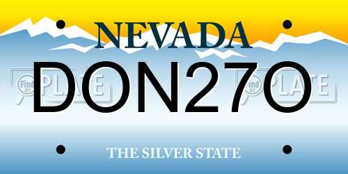 DON27O Nevada License Plate