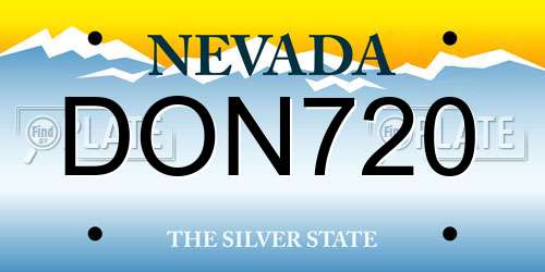 DON720 Nevada License Plate