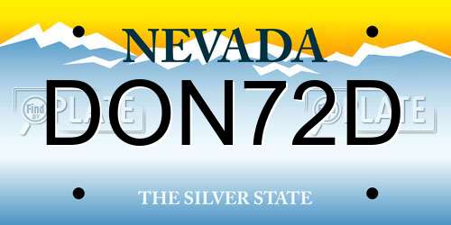 DON72D Nevada License Plate