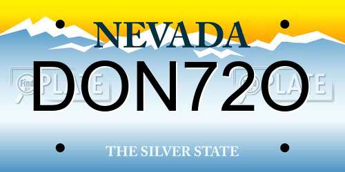 DON72O Nevada License Plate