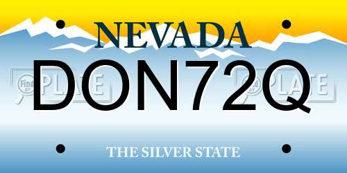DON72Q Nevada License Plate