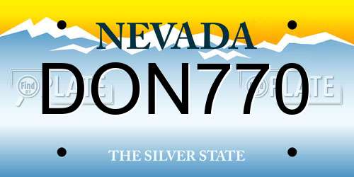 DON770 Nevada License Plate