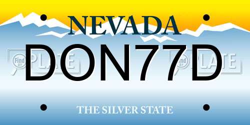 DON77D Nevada License Plate