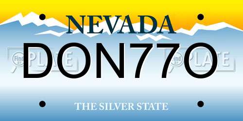 DON77O Nevada License Plate