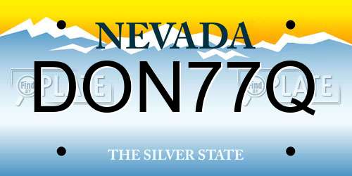 DON77Q Nevada License Plate