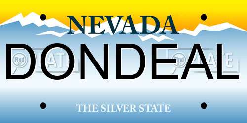 DONDEAL Nevada License Plate