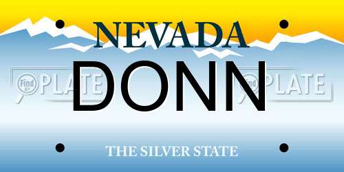 DONN Nevada License Plate