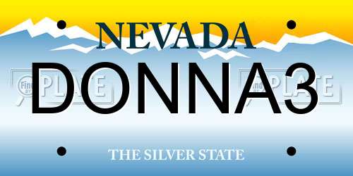 DONNA3 Nevada License Plate