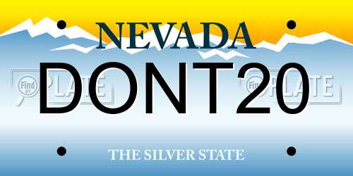 DONT20 Nevada License Plate