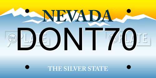 DONT70 Nevada License Plate