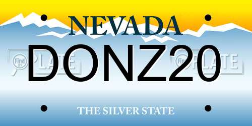 DONZ20 Nevada License Plate